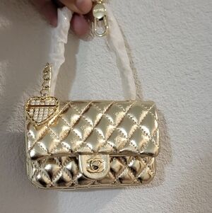 Fashion Mini Bag Charm Gold Quality Leather